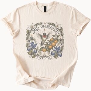 Mystical Hummingbird Botanical Graphic Tee Ornate Nature Art
